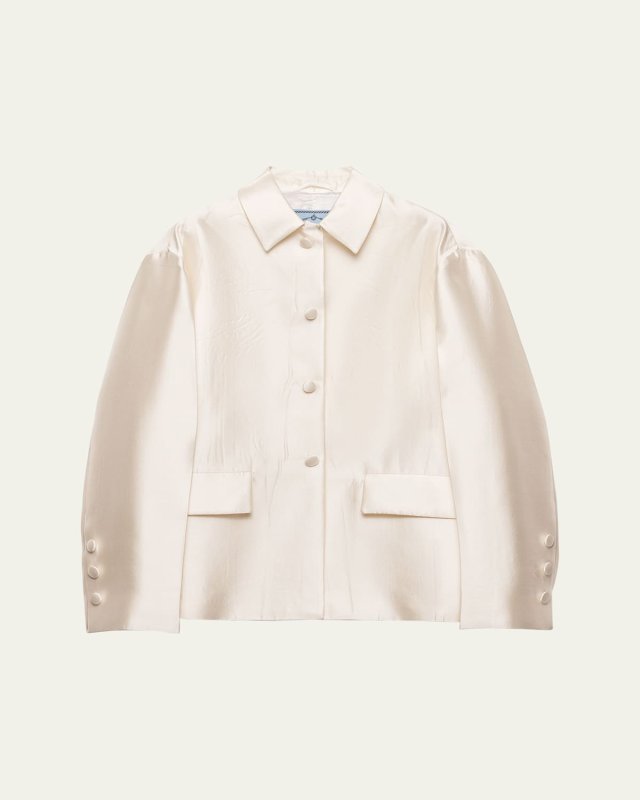 Silk-Wool Single-Breasted Evening Jacket